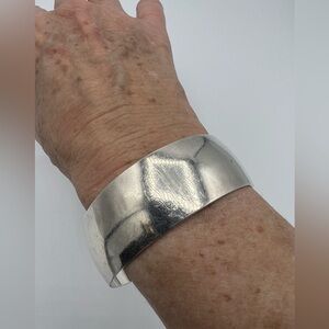 Antique S. KIRK & SON Sterling Silver Cuff Bracelet. Engraved 38 grams.